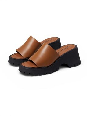 Free People Winona Wedge Sandals Size 39 / 8 In Brown / Black Summer Casual